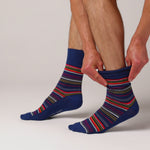 Load and play video in Gallery viewer, GENTLE GRIP 3Pk Printed Stripe Business Socks - Men&#39;s
