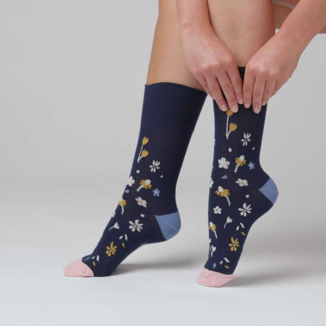 GENTLE GRIP 3Pk Crew Socks- Summer Series - Women's