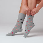 Load and play video in Gallery viewer, GENTLE GRIP 3Pk Crew Socks - Prints - Womens 4-8
