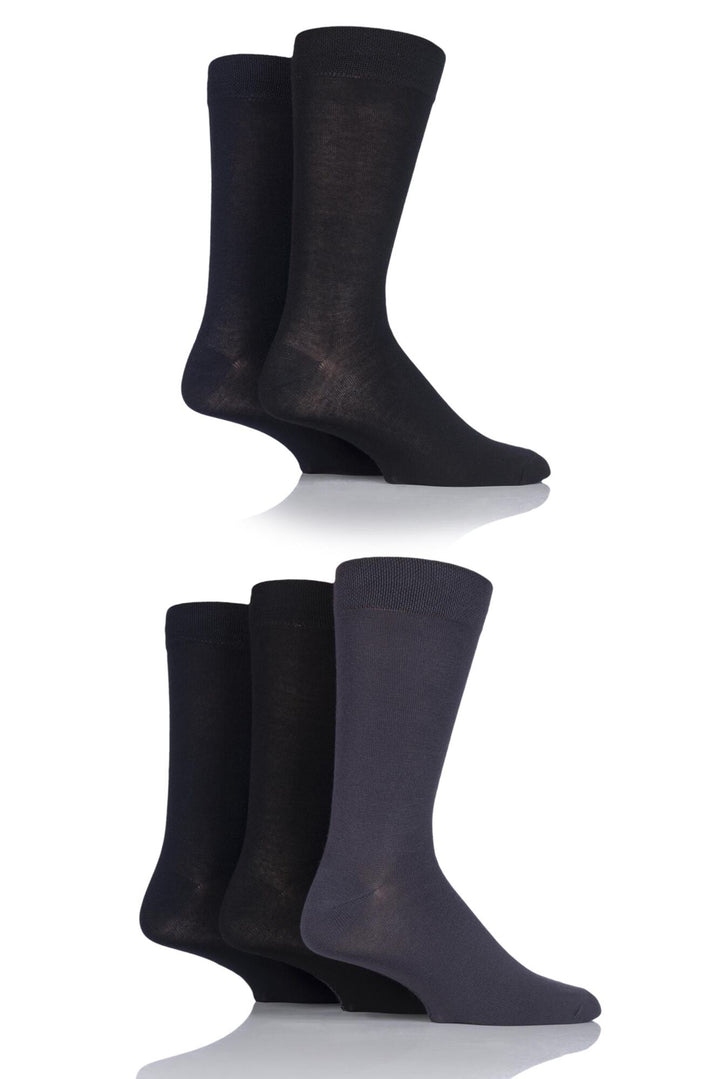 SOCKSHOP 5PK Plain Colours Bamboo Sock-Mens 7-11