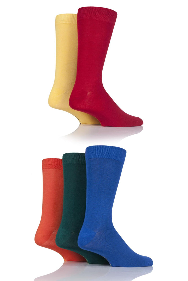 SOCKSHOP 5PK Plain Colours Bamboo Sock-Mens 7-11
