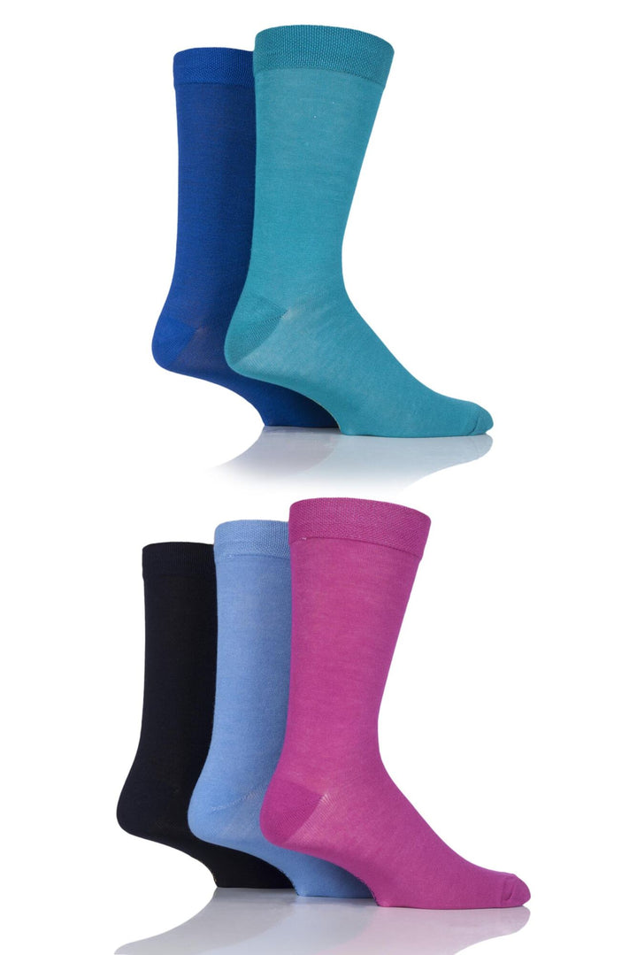 SOCKSHOP 5PK Plain Colours Bamboo Sock-Mens 7-11
