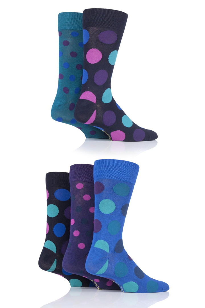 SOCKSHOP 5PK  Spot Bamboo Socks-Mens 7-11