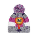 Load image into Gallery viewer, HEAT HOLDERS Cable Turn Over Hat with Pom Pom &amp; Mittens-Girls Sets 3-6YRS
