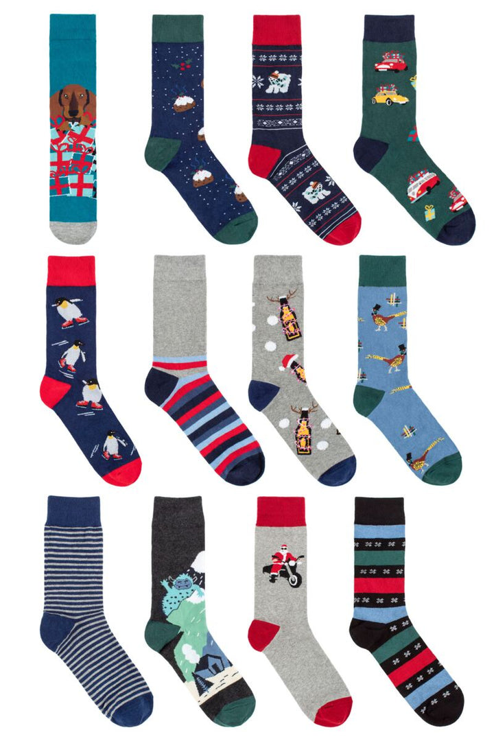 WILDFEET 12 Days of Sock-mas Advent Calendar of Socks - Men's