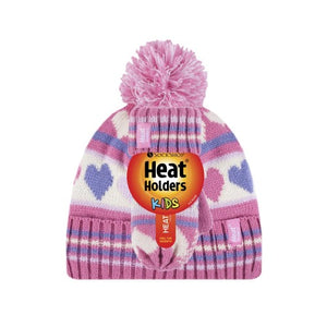 HEAT HOLDERS Jacquard Thermal Hat with Pom Pom & Mittens- Girls 3-6 years