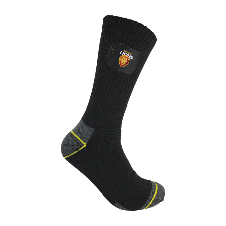 AFL Brisbane Lions 2pk Heavy Duty Work Sock