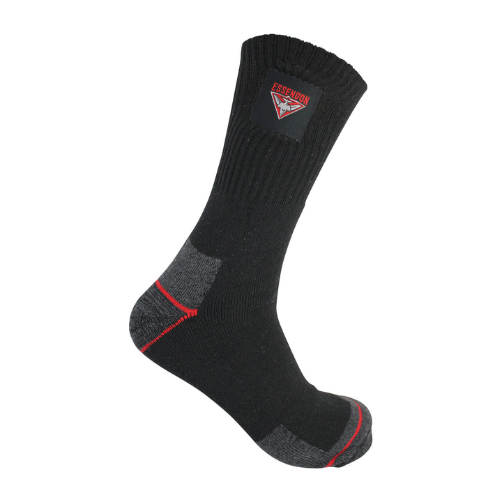 AFL Essendon Bombers 2pk Heavy Duty Work Sock