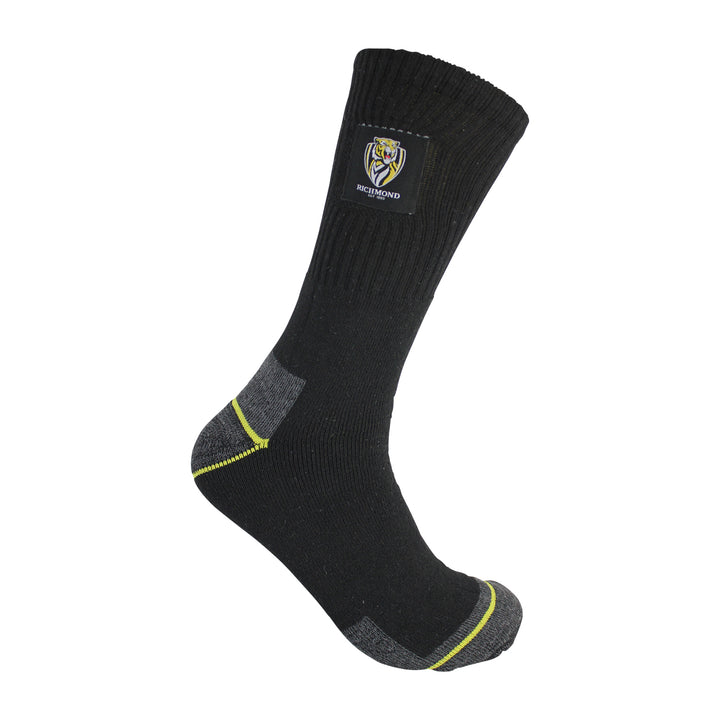 AFL Richmond Tigers 2pk Heavy Duty Work Sock