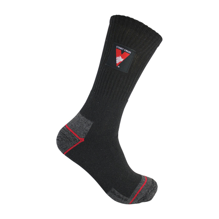 AFL Sydney Swans 2pk Heavy Duty Work Sock