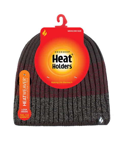 HEAT HOLDERS Mens Themal Block Stripe Linden Beanie