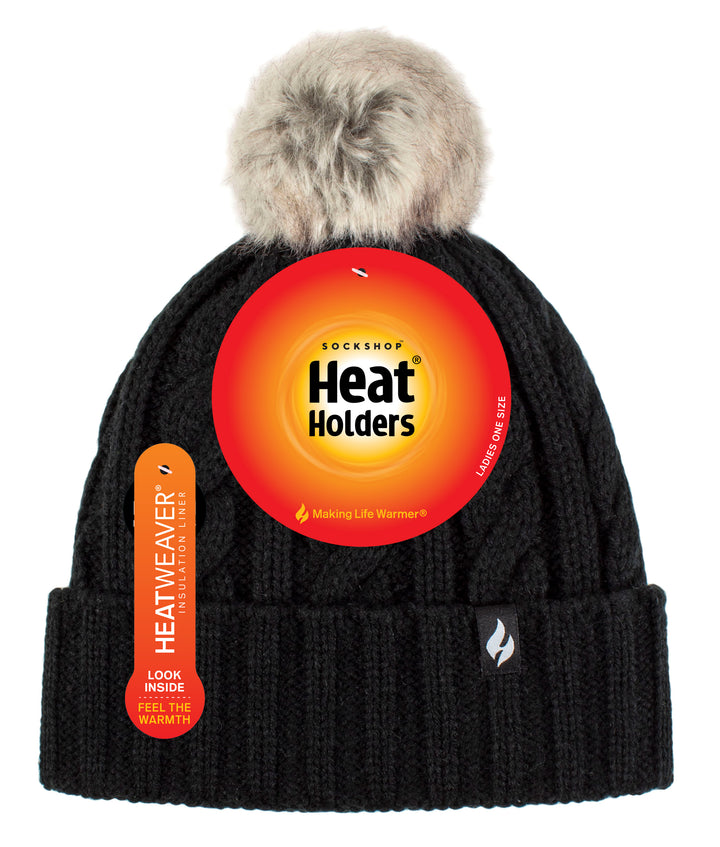 HEAT HOLDERS Ladies Maine Thermal Pom Pom Beanie