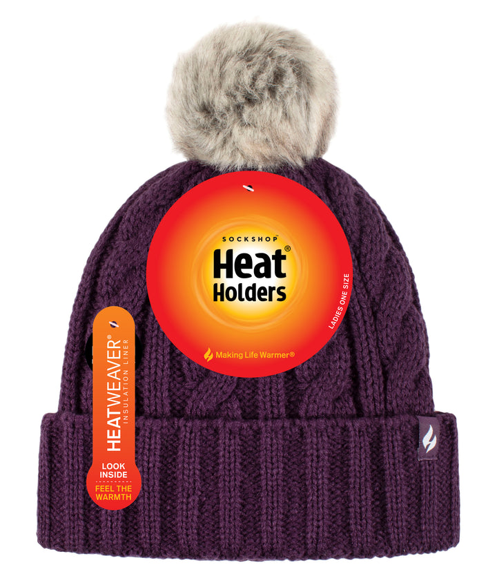 HEAT HOLDERS Ladies Maine Thermal Pom Pom Beanie