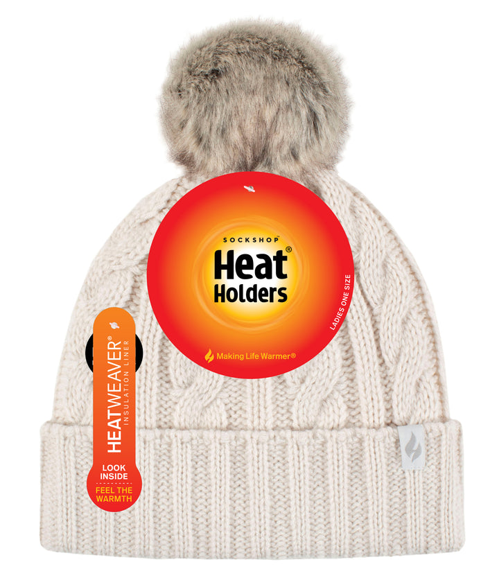 HEAT HOLDERS Ladies Maine Thermal Pom Pom Beanie