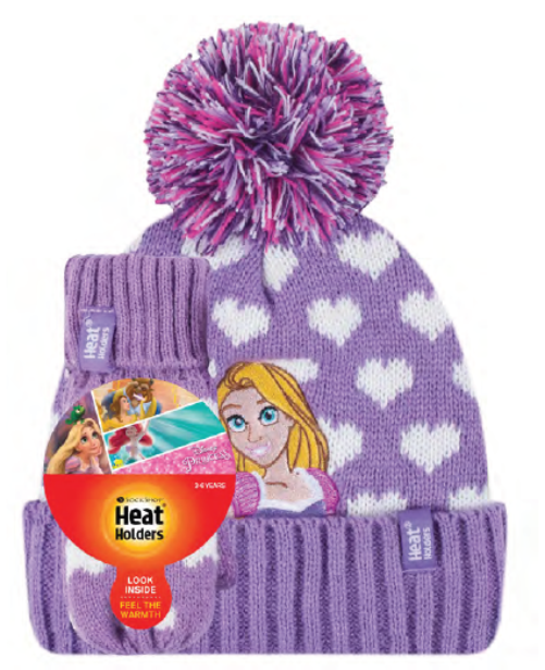 HEAT HOLDERS Licensed Disney Princess Hat and Mittens Set-RAPUNZEL 3-6 years