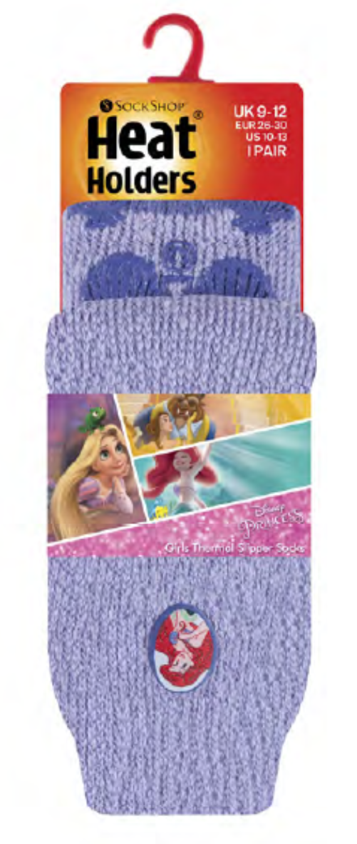 HEAT HOLDERS Licensed Disney Slipper Kids The Little Mermaid Socks