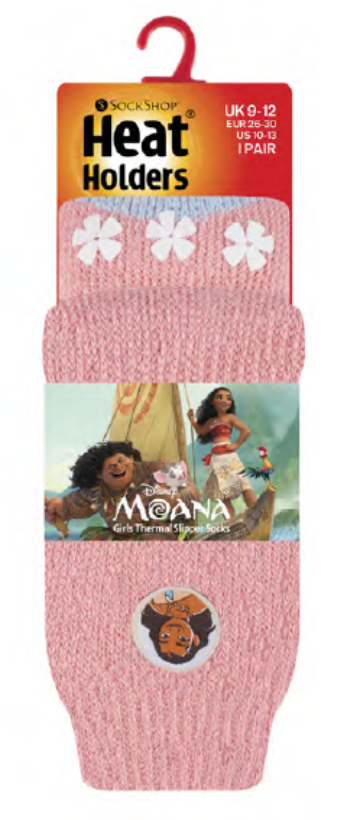 HEAT HOLDERS Licensed Disney Slipper Socks- Moana-Kids