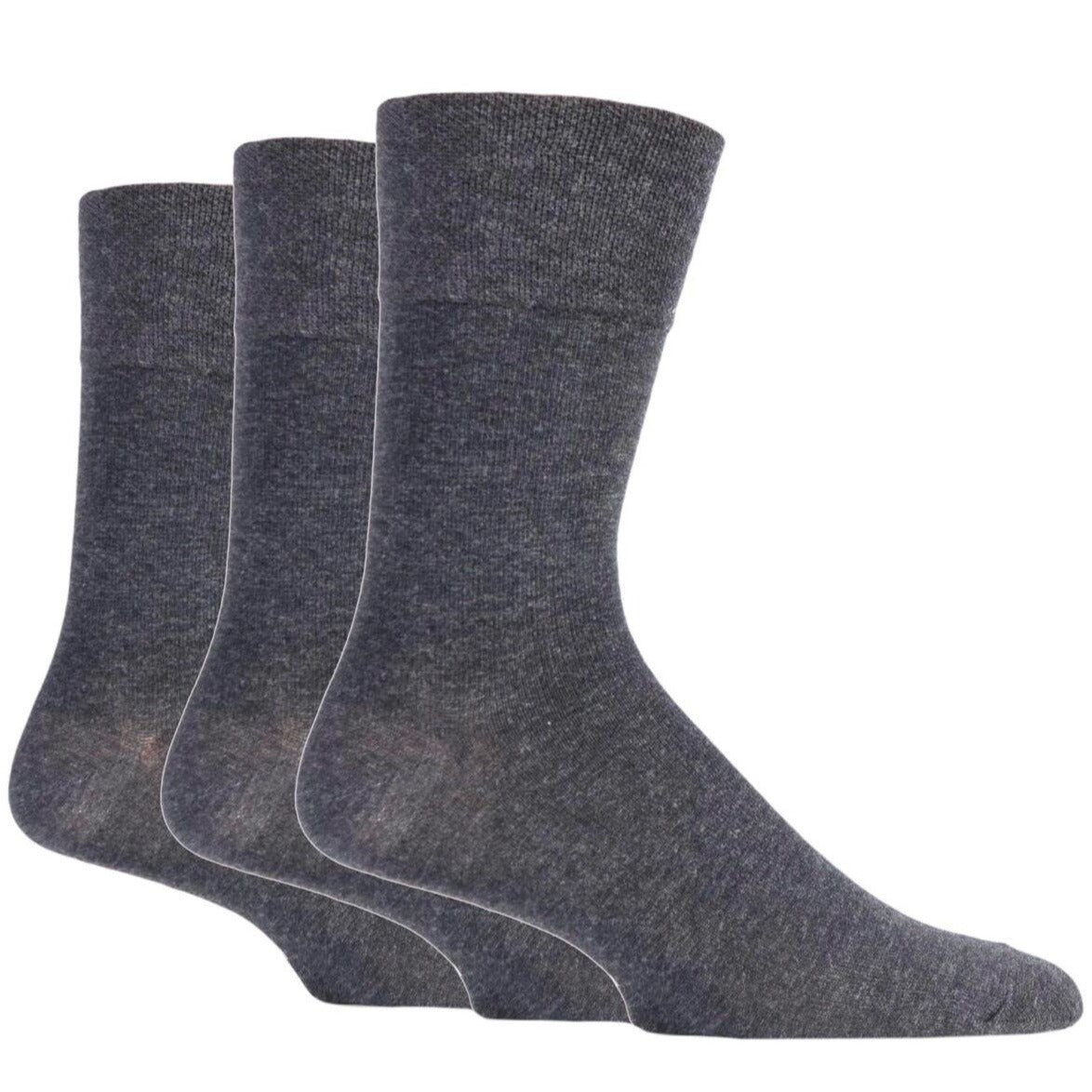 GENTLE GRIP 3Pk Plain Business Socks - Men's