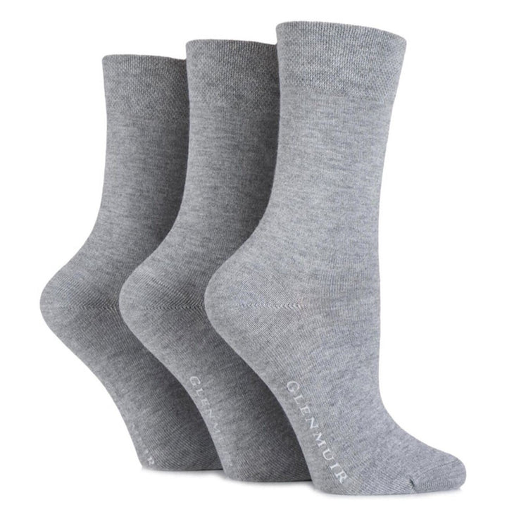 GLENMUIR 3PK Gentle Grip Bamboo Socks - Womens 4-8