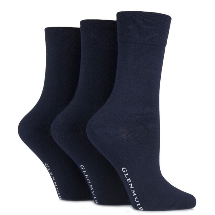 GLENMUIR 3PK Gentle Grip Bamboo Socks - Womens 4-8