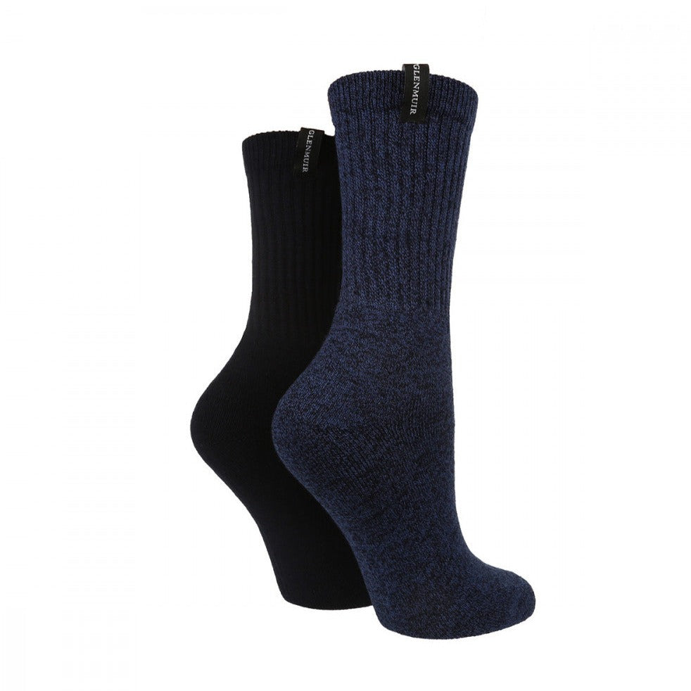 GLENMUIR 2PK Cotton Cushion Foot Boot Socks -Womens 4-8