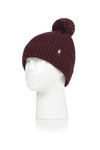 Load image into Gallery viewer, HEAT HOLDERS Ellery Cable Turnover Pom Pom Thermal Beanie - Womens
