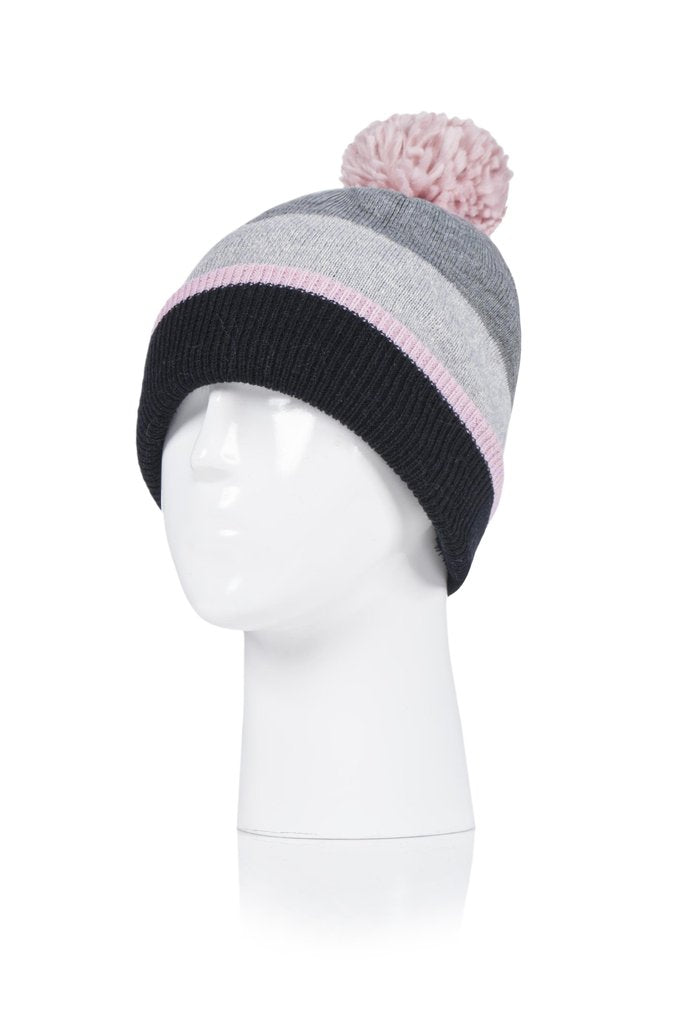 HEAT HOLDERS Snow Sport Pom Pom Thermal Beanie-Womens