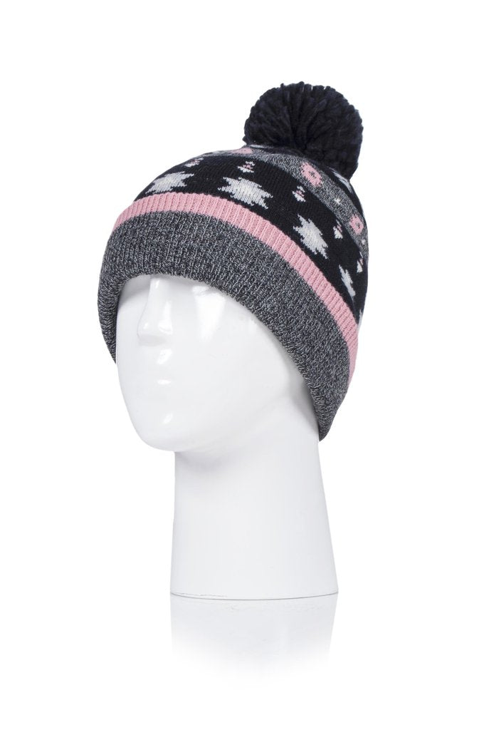 HEAT HOLDERS Snow Sport Pom Pom Thermal Beanie-Womens