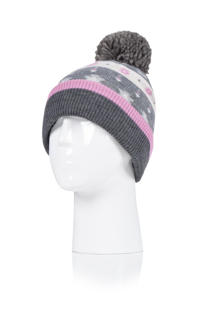 HEAT HOLDERS Snow Sport Pom Pom Thermal Beanie-Womens