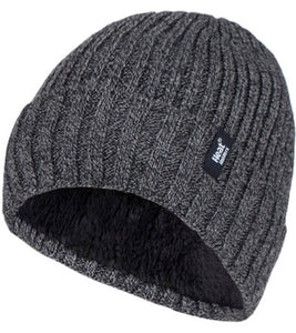 HEAT HOLDERS Ribbed Turnover Thermal Beanie-Mens