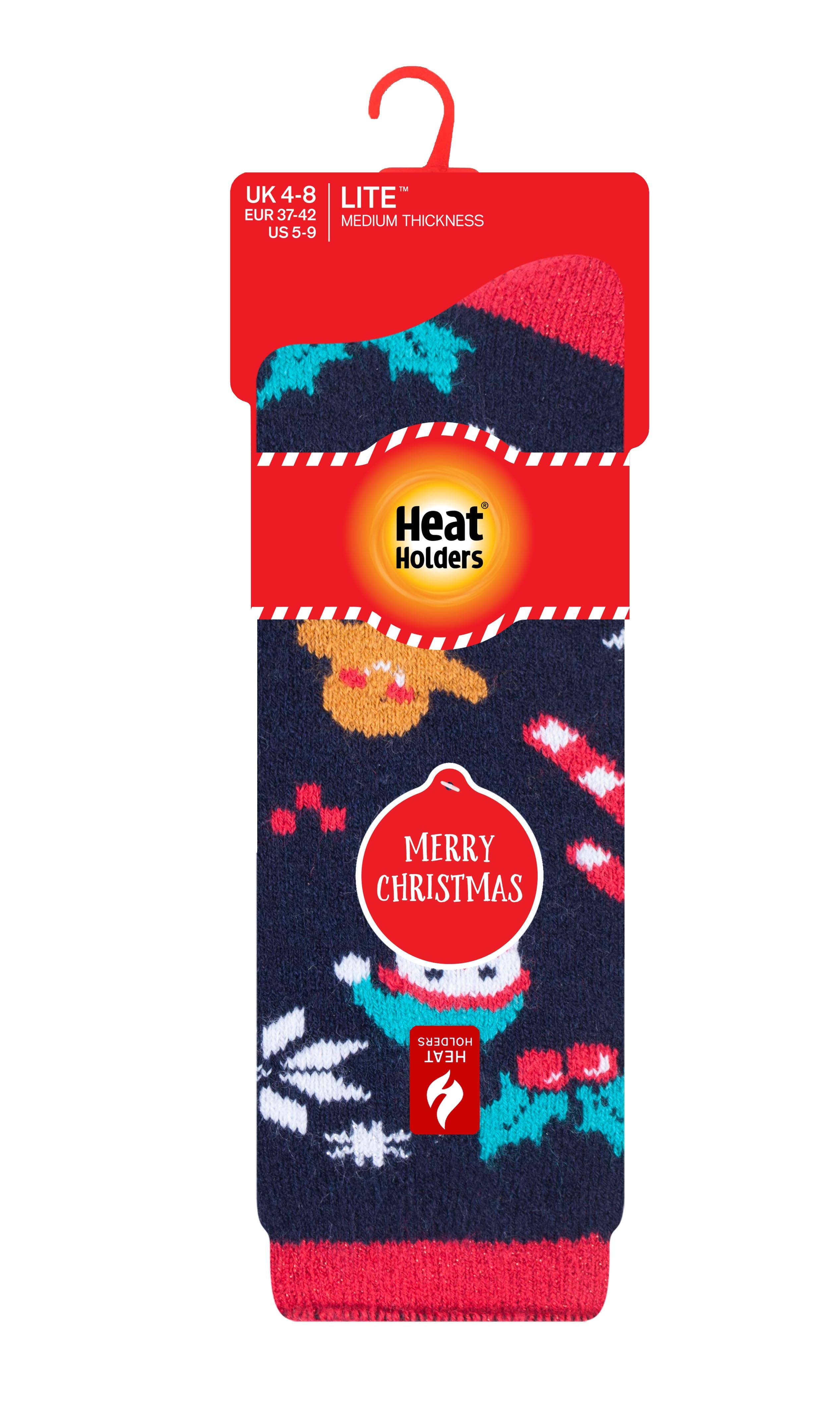 HEAT HOLDERS Lite Christmas Socks Festive-Womens 4-8