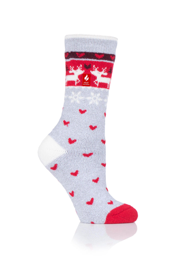 HEAT HOLDERS Lite Christmas Socks - Womens UK 4-8