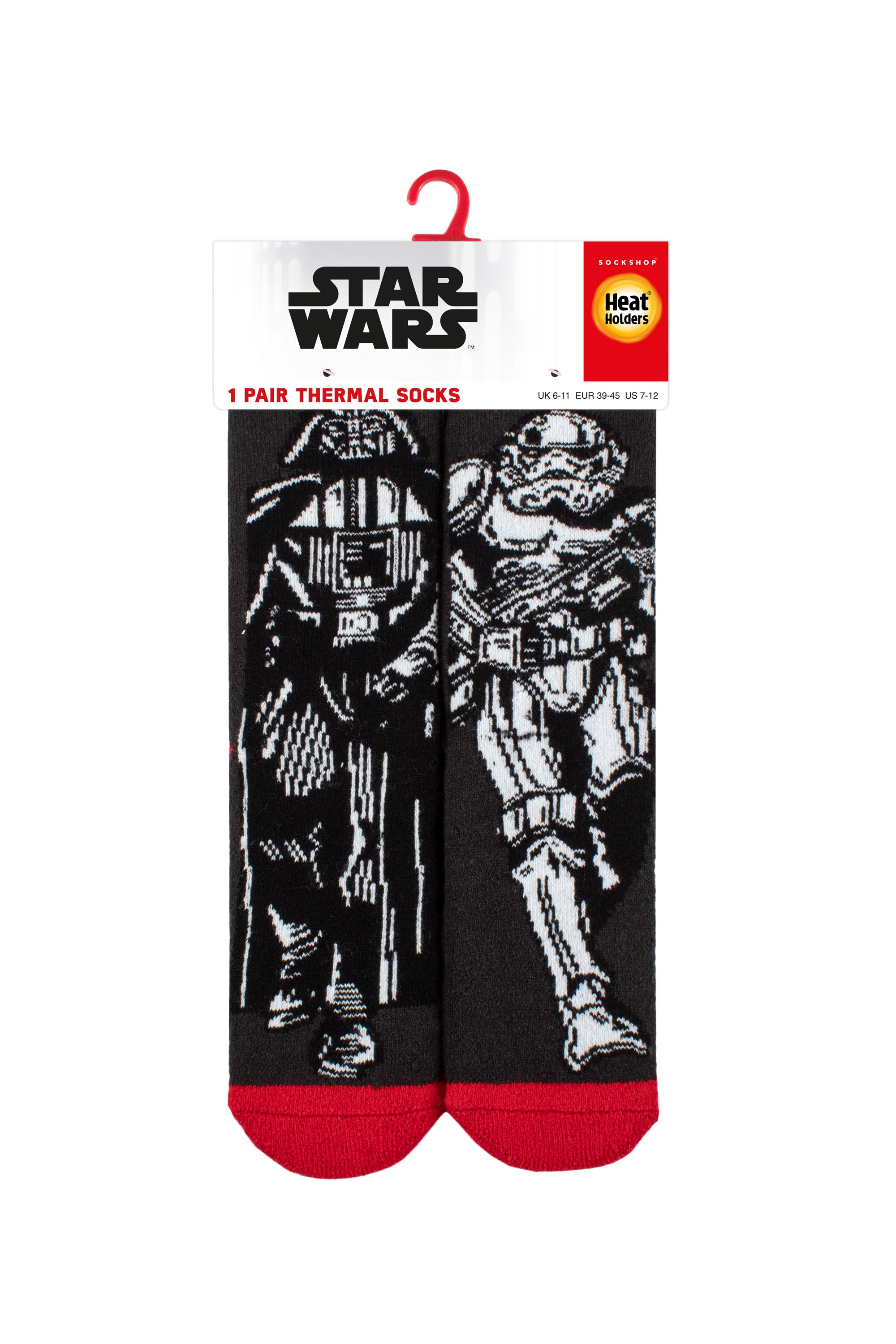 HEAT HOLDERS Lite Licensed Star War Character Socks-Darth Vader and Stormtrooper-Mens 6/11
