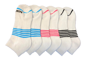 HIKE 6PK Cushion Foot Sport Ankle socks-Womens