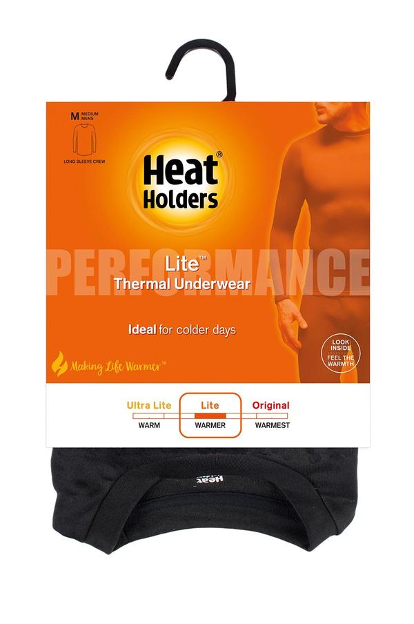 HEAT HOLDERS LITE™ Black Base Layer Tops-Mens