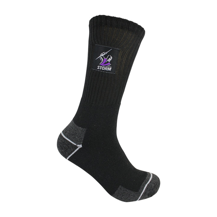 NRL Melbourne Storm 2Pk Heavy Duty Work Sock