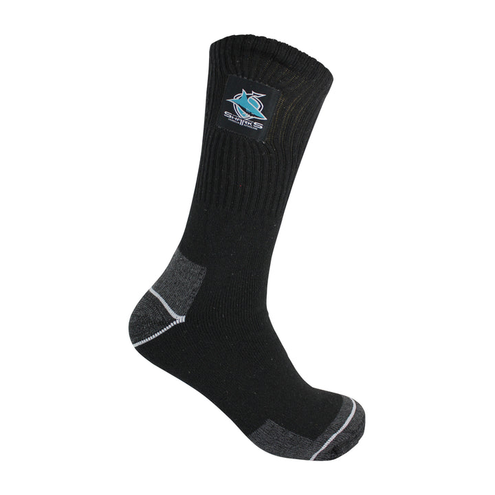 NRL Cronulla Sharks 2Pk Heavy Duty Work Sock