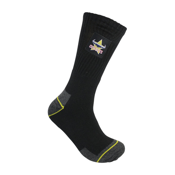 NRL North Queensland Cowboys 2Pk Heavy Duty Work Sock