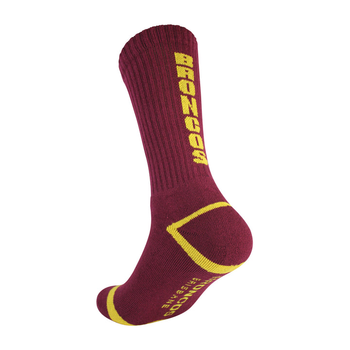 NRL Brisbane Broncos 2Pk Sport Crew Socks