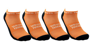 NRL Wests Tigers 4 Pairs High Performance Ankle Sports Socks