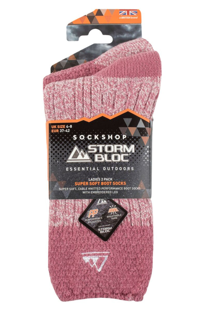 STORM BLOC 2Pk Super Soft Crew Socks -Womens 4-8