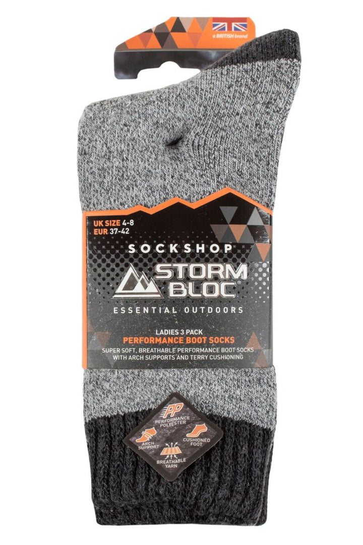 STORM BLOC 3Pk Performance Leisure Socks -Womens 4-8