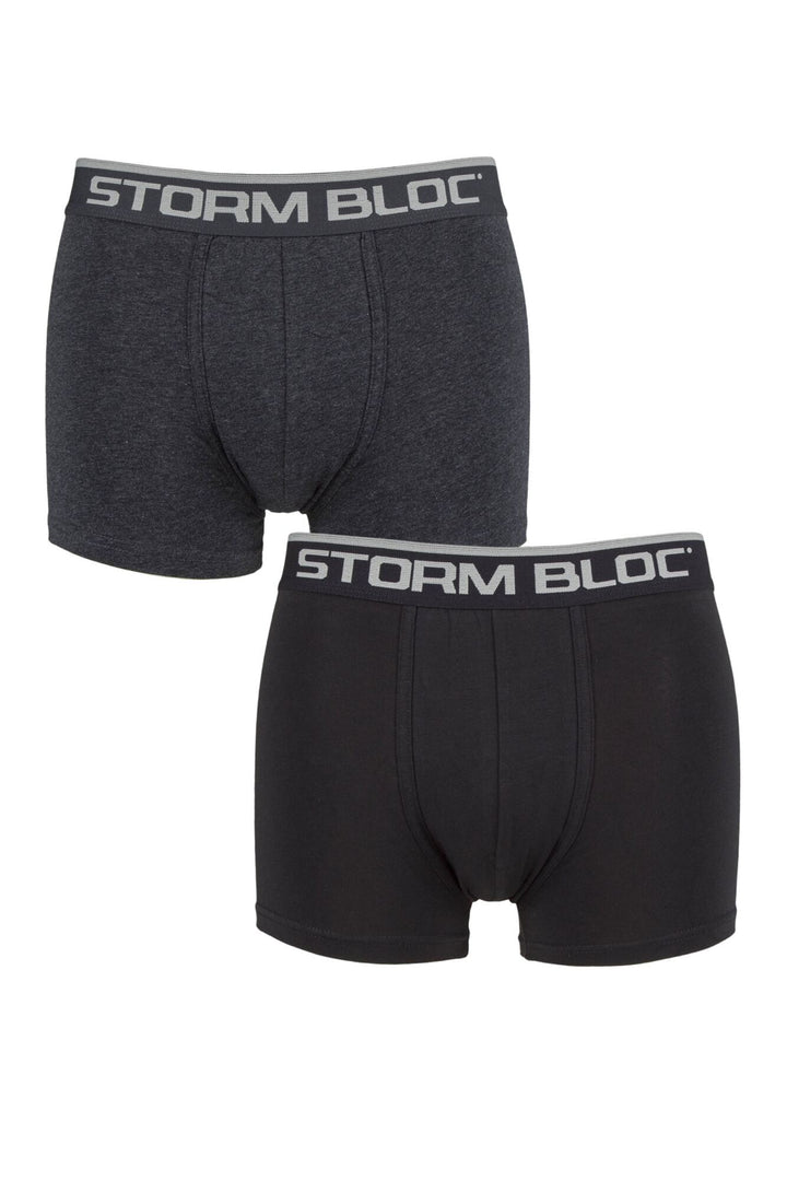 STORM BLOC 2Pk Cotton Rich Fitted Trunks - Mens