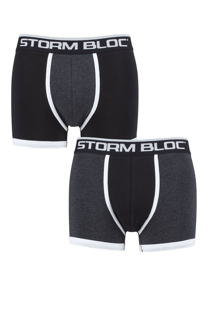 STORM BLOC 2Pk Cotton Rich Fitted Trunks - Mens