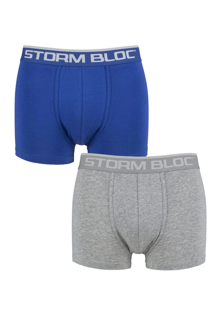 STORM BLOC 2Pk Cotton Rich Fitted Trunks - Mens