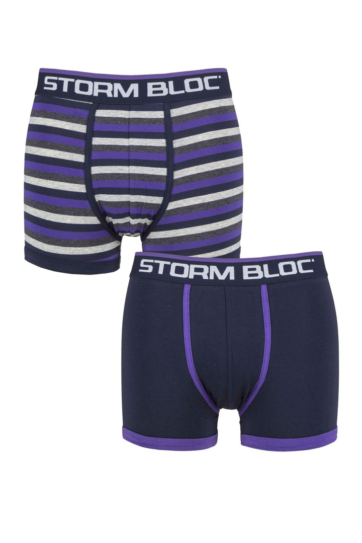 STORM BLOC 2Pk Cotton Rich Fitted Trunks - Mens
