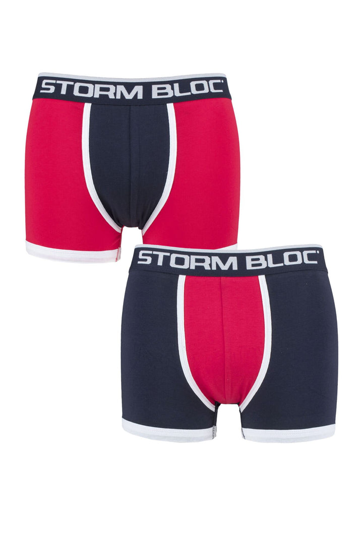 STORM BLOC 2Pk Cotton Rich Fitted Trunks - Mens