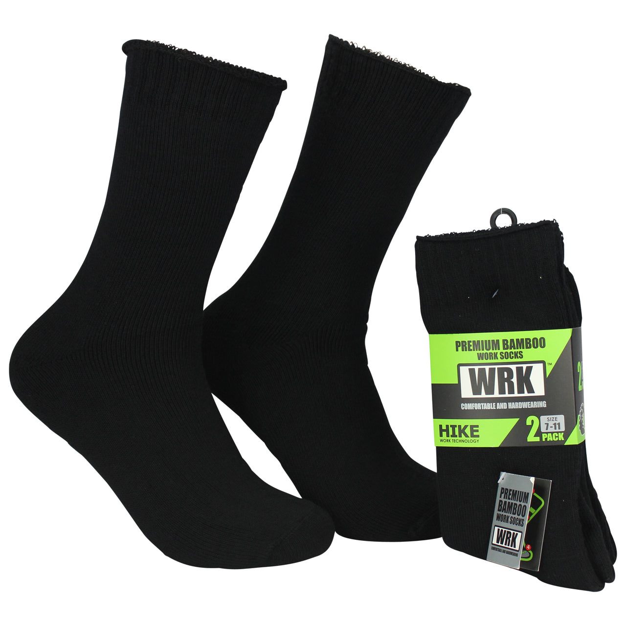 WRK 2Pk Premium Bamboo Work Socks