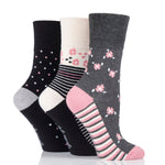 Load image into Gallery viewer, GENTLE GRIP 3Pk  Crew Socks- Floral - Womens 4-8
