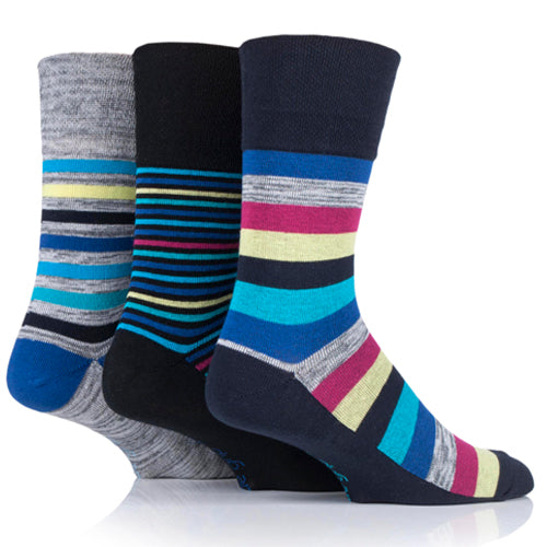 GENTLE GRIP 3Pk Business Socks - Colour Burst - Men's 6-11